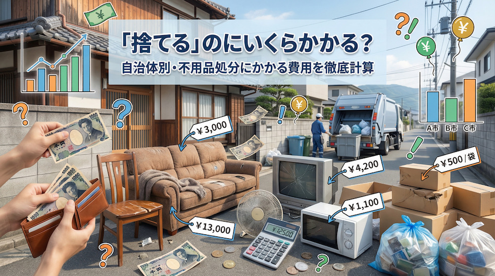 「捨てる」のにいくらかかる？自治体別・不用品処分にかかる費用を徹底計算