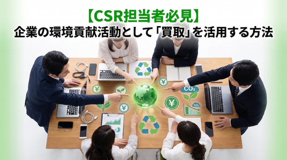 【CSR担当者必見】企業の環境貢献活動として「買取」を活用する方法