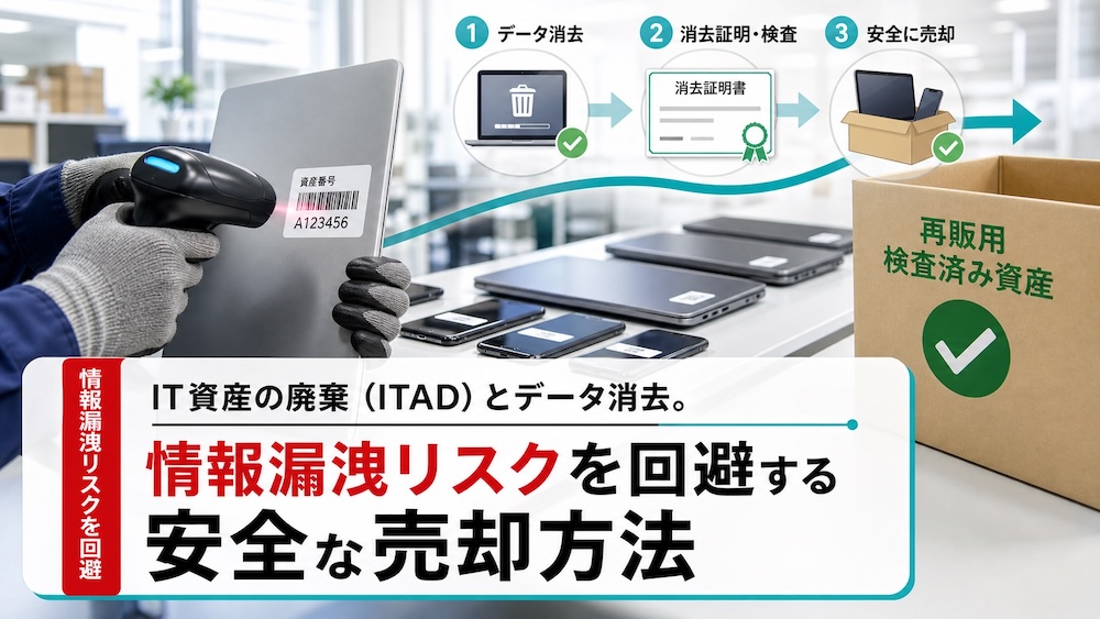 IT資産の廃棄（ITAD）とデータ消去。情報漏洩リスクを回避する安全な売却方法